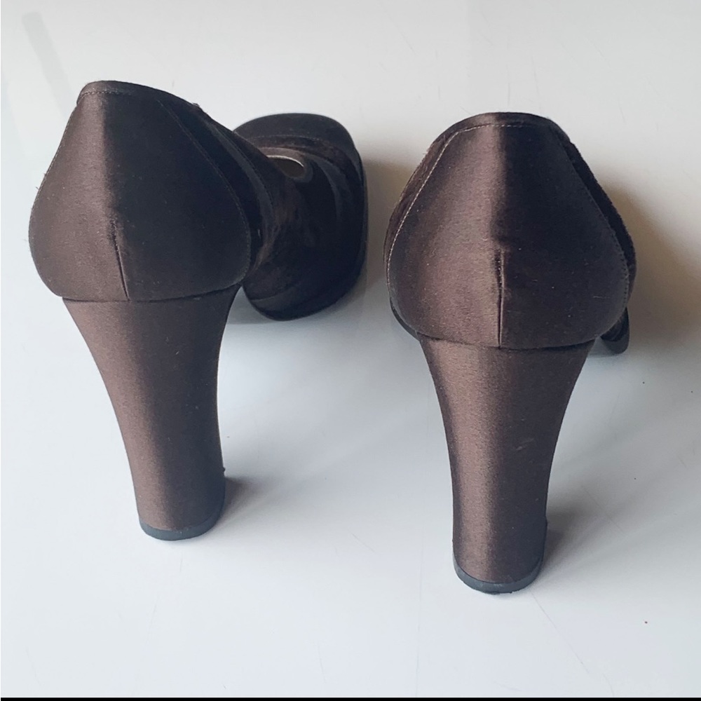 BOTTEGA VENETA Brown satin pump Size 9 - Picture 5 of 9